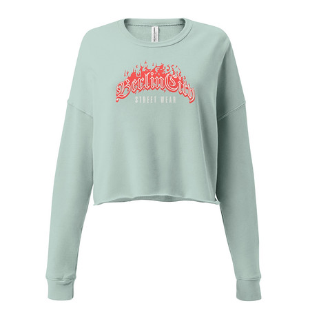 [ID: 316-G183] Berlin City Streetwear - Fire Women's Cropped Sweatshirt
