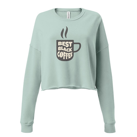 [ID: 316-G185] Best Black Coffee - Hot Cup Women's Cropped Sweatshirt