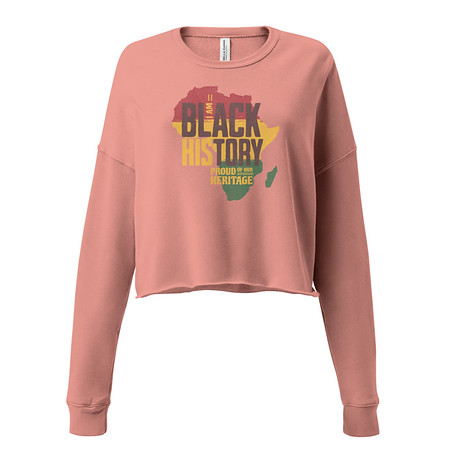 [ID: 316-G217] Black History - Heritage Map Women's Cropped Sweatshirt