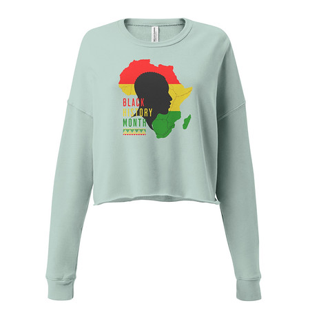 [ID: 316-G221] Black History Month - African Continent Women's Cropped Sweatshirt