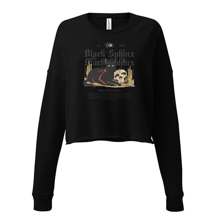 [ID: 316-G230] Black Sphinx Women's Cropped Sweatshirt