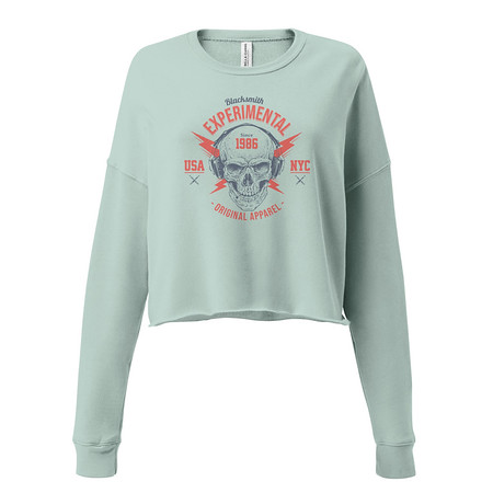 [ID: 316-G231] Blacksmith Experimental - Rock Skull Women's Cropped Sweatshirt
