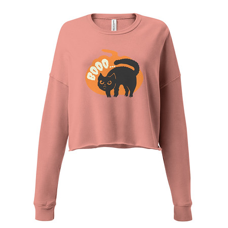 [ID: 316-G251] Boo - Scay Cute Cat Women's Cropped Sweatshirt