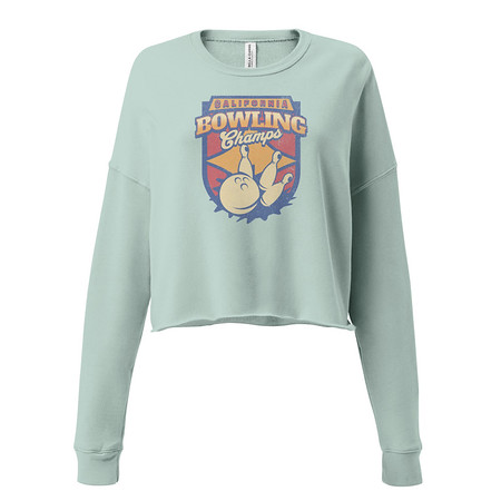 [ID: 316-G275] Bowling Championship - Retro Athlectic Sports Women's Cropped Sweatshirt