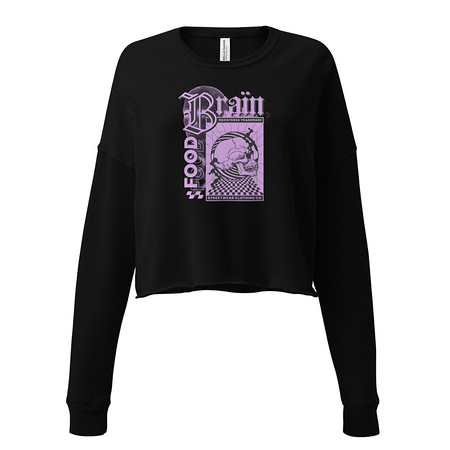 [ID: 316-G280] Brain Food - Y2K Skull Streetwear Women's Cropped Sweatshirt