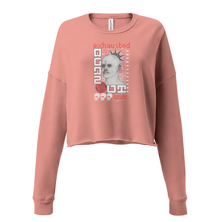 [ID: 316-G298] Burn Out - Futuristic 3D Head Women's Cropped Sweatshirt