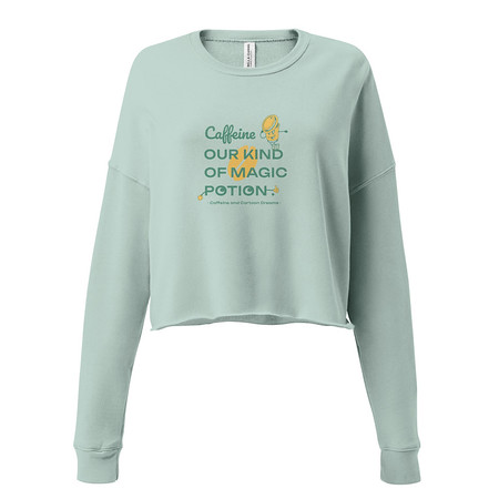 [ID: 316-G307] Caffeine Cartoon Women's Cropped Sweatshirt