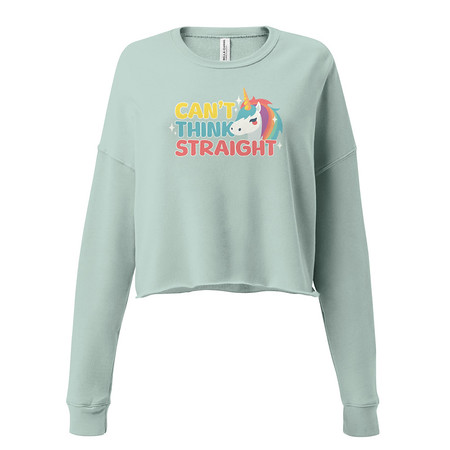 [ID: 316-G328] Can't Think Straight (2) Women's Cropped Sweatshirt
