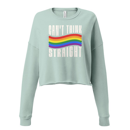 [ID: 316-G329] Can't Think Straight Women's Cropped Sweatshirt