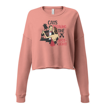 [ID: 316-G348] Cats Stealing the Spotlight Women's Cropped Sweatshirt