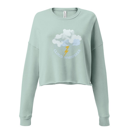 [ID: 316-G387] Cloud Whisperer - Rainy Weather Women's Cropped Sweatshirt