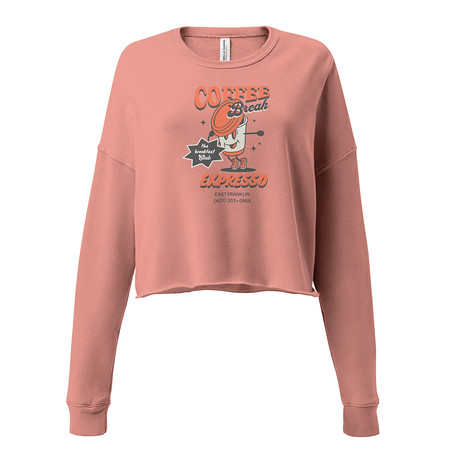 [ID: 316-G394] Coffee Break Cartoon Retro 90s  Women's Cropped Sweatshirt