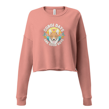 [ID: 316-G420] Corgi Days - Funny Animal Women's Cropped Sweatshirt