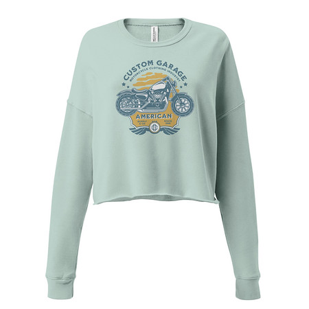 [ID: 316-G443] Custom Garage - Motorcycle Women's Cropped Sweatshirt