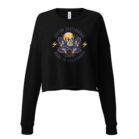 [ID: 316-G446] Custom Skateboards - Skull Women's Cropped Sweatshirt