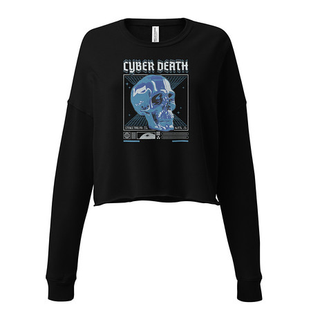 [ID: 316-G457] Cyber Death - Skull Women's Cropped Sweatshirt