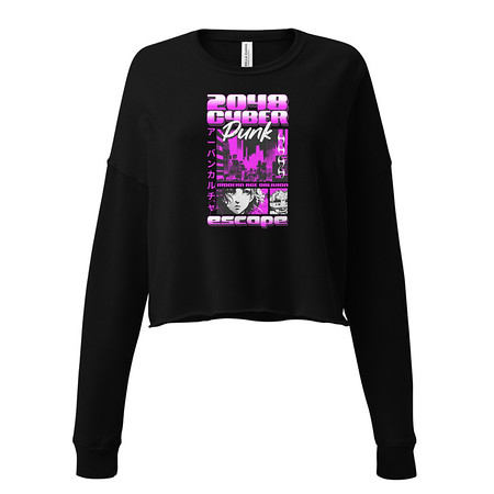[ID: 316-G458] Cyber Punk Escape - Japanese Anime Women's Cropped Sweatshirt