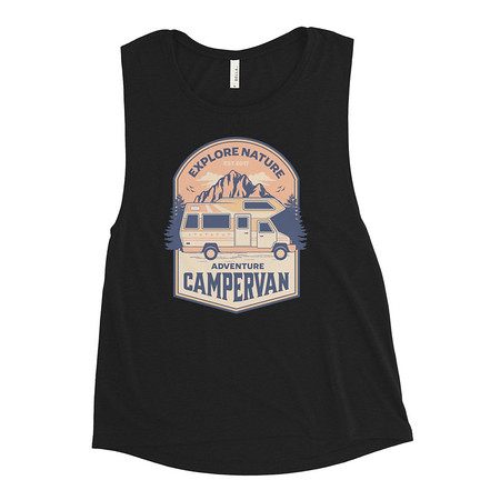 [ID: 271-G29] Adventure Campervan - Outdoor Women's Muscle Tank