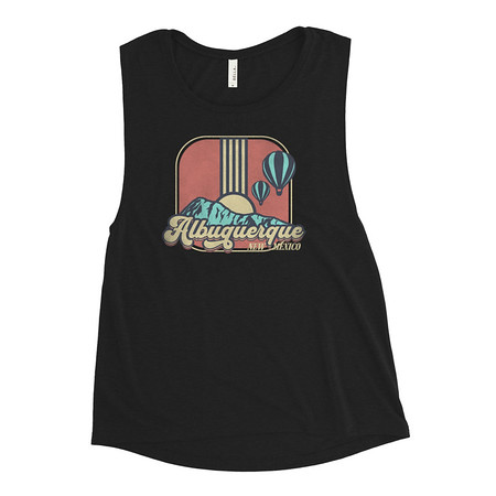 [ID: 271-G36] Albuquerque - Retro Hot Air Baloon Women's Muscle Tank