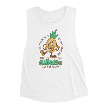 [ID: 271-G54] Alohito Natural Juices - Pineapple Mascot Women's Muscle Tank