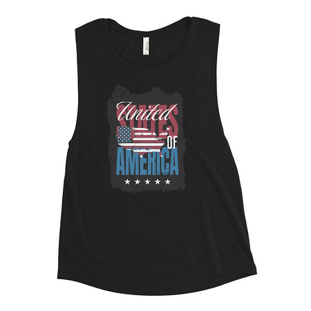 [ID: 271-G59] America (3) Women's Muscle Tank