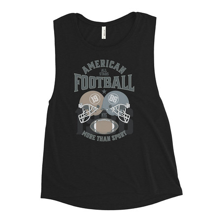 [ID: 271-G64] American All Star Football - Sports Helmet Women's Muscle Tank