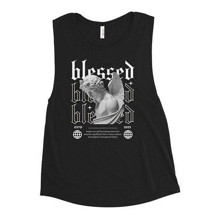[ID: 271-G81] Angel Women's Muscle Tank