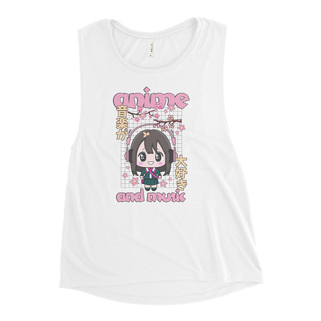 [ID: 271-G86] Anime and Music Women's Muscle Tank