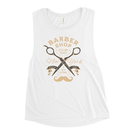 [ID: 271-G139] Barber Shop Cuts & Shaves - Scissor Women's Muscle Tank
