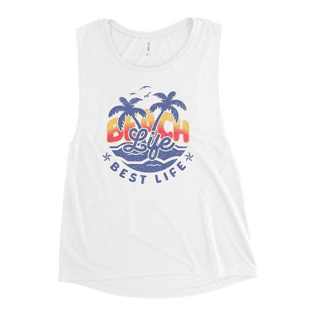 [ID: 271-G168] Beach Life Best Life Women's Muscle Tank