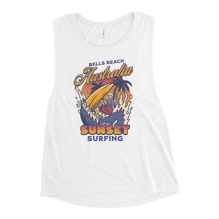 [ID: 271-G180] Bells Beach Australia Sunset Surfing Women's Muscle Tank