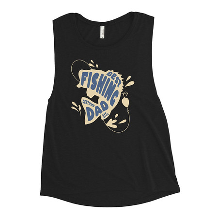 [ID: 271-G187] Best Fishing Dad - Typography Women's Muscle Tank