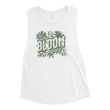 [ID: 271-G239] Bloom Again Women's Muscle Tank