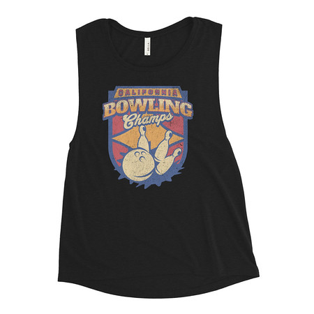 [ID: 271-G275] Bowling Championship - Retro Athlectic Sports Women's Muscle Tank