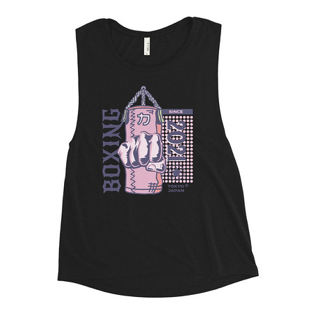 [ID: 271-G277] Boxing Fist - Punching Bag Women's Muscle Tank
