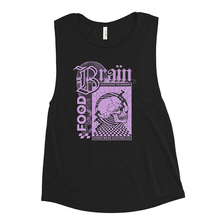 [ID: 271-G280] Brain Food - Y2K Skull Streetwear Women's Muscle Tank