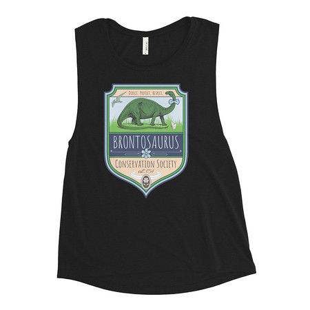 [ID: 271-G288] Brontosaurus Conservation Society Women's Muscle Tank