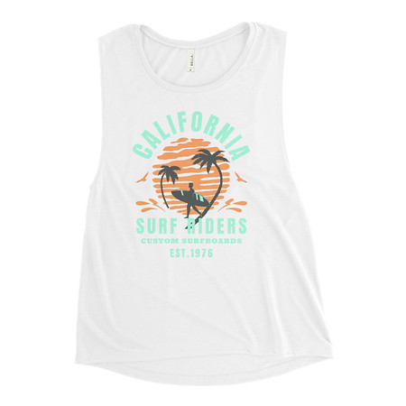 [ID: 271-G317] California Surf Riders - Beach Women's Muscle Tank