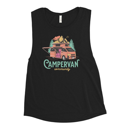 [ID: 271-G322] Campervan Community - Outdoor Adventure Women's Muscle Tank