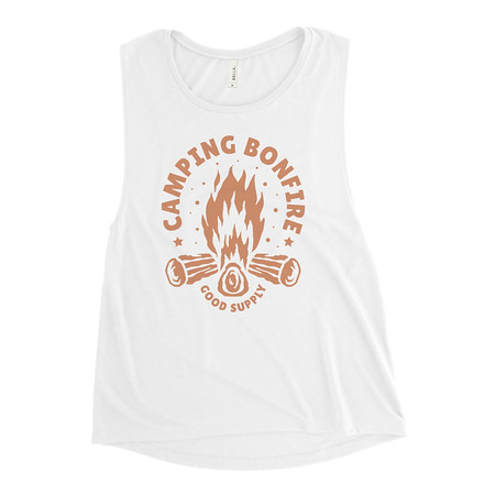 [ID: 271-G324] Camping Bonfire - Firewood Women's Muscle Tank
