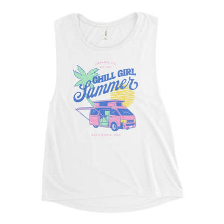 [ID: 271-G366] Chill Girl Summer Women's Muscle Tank