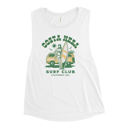 [ID: 271-G425] Costa Mesa Surf Club - Campervan Women's Muscle Tank