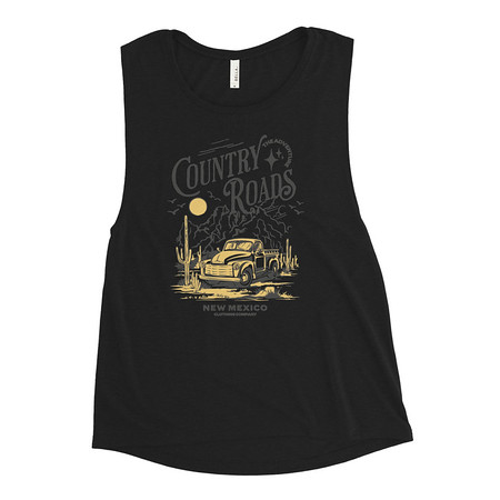 [ID: 271-G427] Country Roads - Wild West Women's Muscle Tank