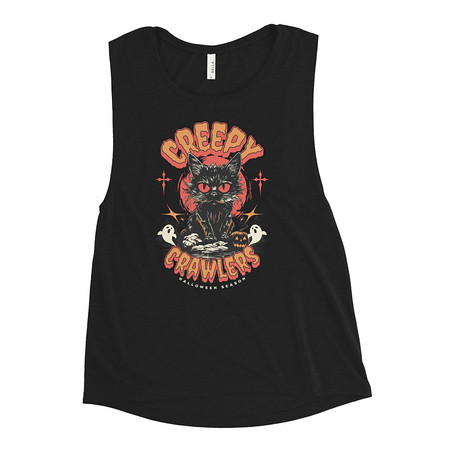 [ID: 271-G437] Creepy Crawlers Halloween Women's Muscle Tank