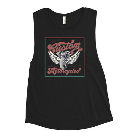 [ID: 271-G445] custom motorcycle  Women's Muscle Tank