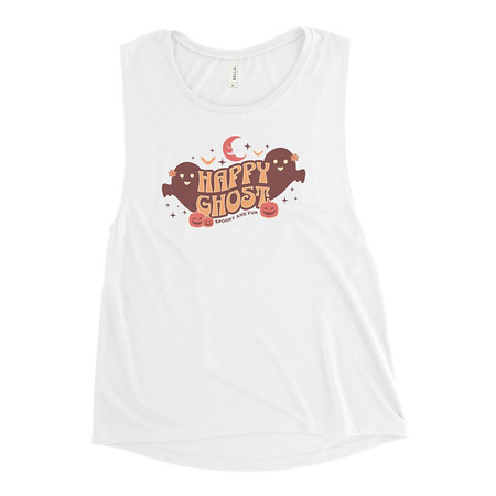 [ID: 271-G452] Cute Happy Ghost Women's Muscle Tank