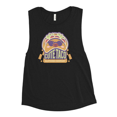 [ID: 271-G454] Cute Taco - Colorful Mexican Tortilla Women's Muscle Tank