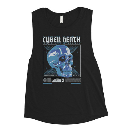 [ID: 271-G457] Cyber Death - Skull Women's Muscle Tank