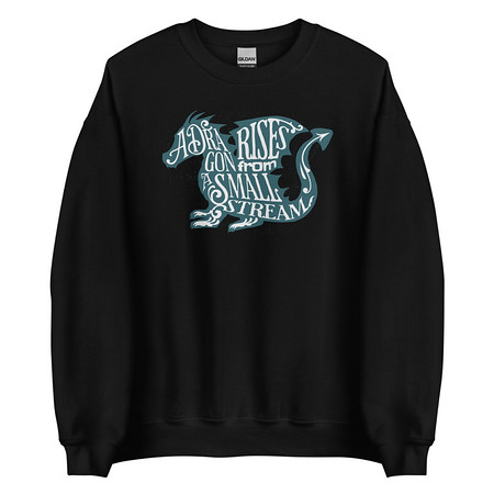 [ID: 145-G16] A Dragon Rises - Typographic Lettering Unisex Crew Neck Sweatshirt
