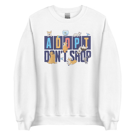 [ID: 145-G23] Adopt a Pet - Cute Animal Unisex Crew Neck Sweatshirt